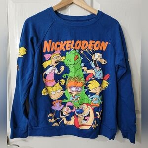 NICKELODEON 90s Cartoons Sweater Sweat Shirt size large 11-13